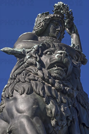 Bavaria with lion and laurel wreath