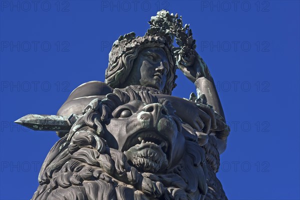 Bavaria with lion and laurel wreath