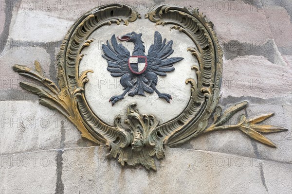 Hohenzollern coat of arms above a doorway