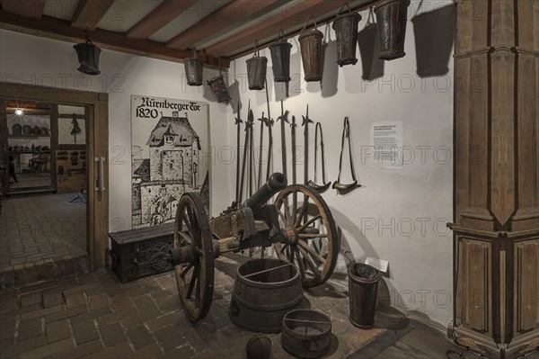 Old fire station equipment of the Michelsberg in Hersbruck