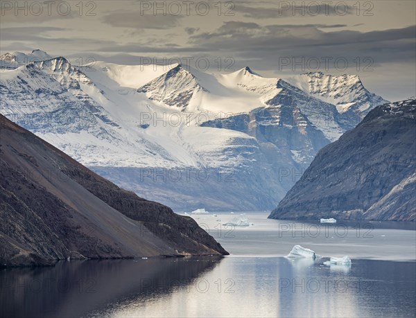 Mountain slopes and snowy mountains