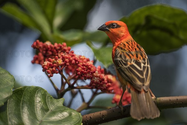 Red Fody (Foudia madagascariensis)