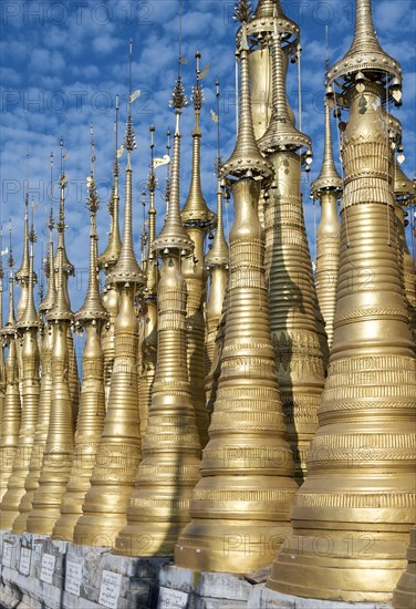 Golden stupas of Shwe Inn Thein Paya