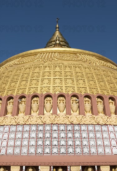Detail view of golden stupa at Sitagu International Buddhist Academy