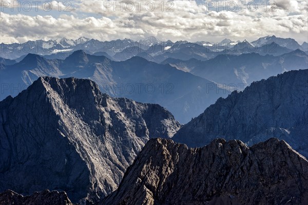 View from Zugspitze towards Tyrol