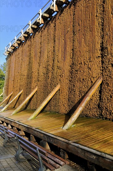 Graduation tower with brine deposits in the spa gardens of Bad Sassendorf