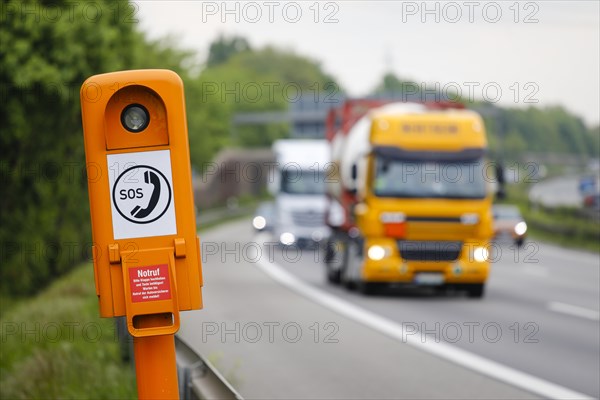 SOS emergency call point on the A2 motorway