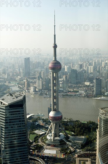 View from Jin Mao Tower to the Oriental Pearl TV Tower