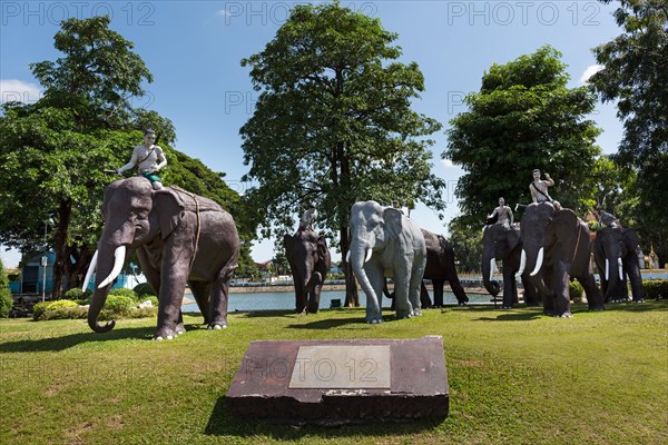 Elephant Monument with lucky elephant at the Surin Phakdi Si Narong Changwang Monument