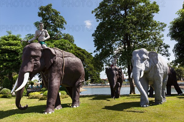 Elephant Monument with lucky elephant at the Surin Phakdi Si Narong Changwang Monument