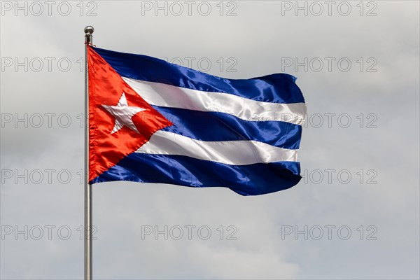 Cuban flag blowing in wind