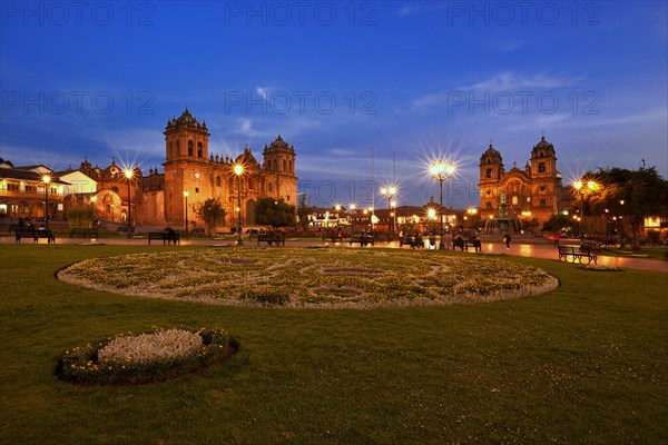 Cathedral and church Iglesia Compania de Jesus at dawn