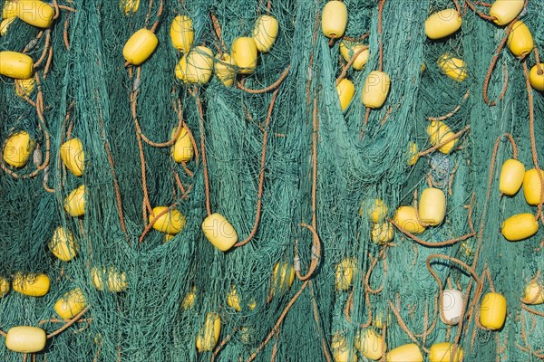 Fishing nets in the harbour of the seaside town of Asilah