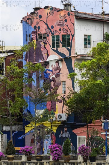 Brightly painted house wall