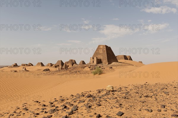 View onto the black Pyramids of Meroe