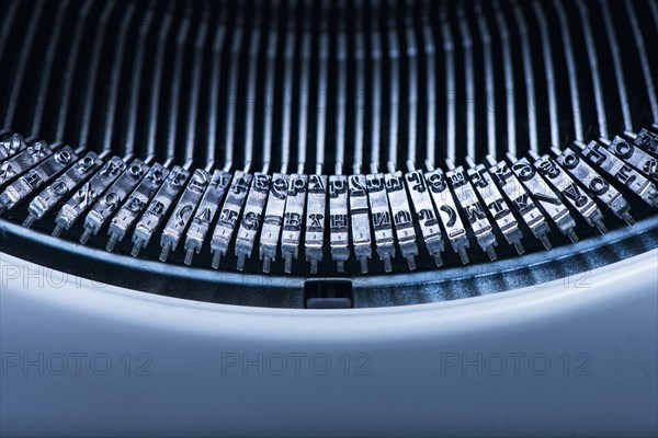 Detail of an old fashioned typewriter from the 1970s