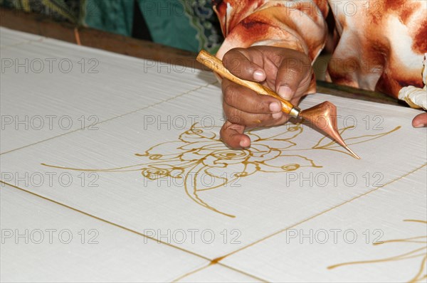 Worker in a batik manufacture in Kuala Lumpur