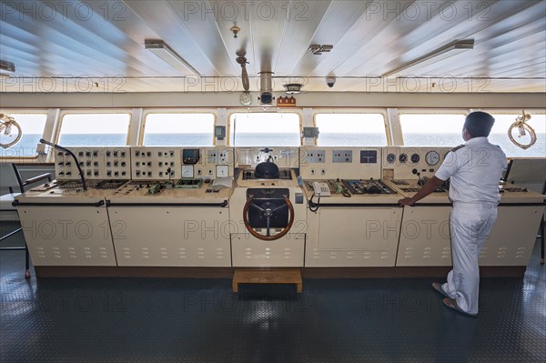 Command bridge on ferry going from Banda to Ambon