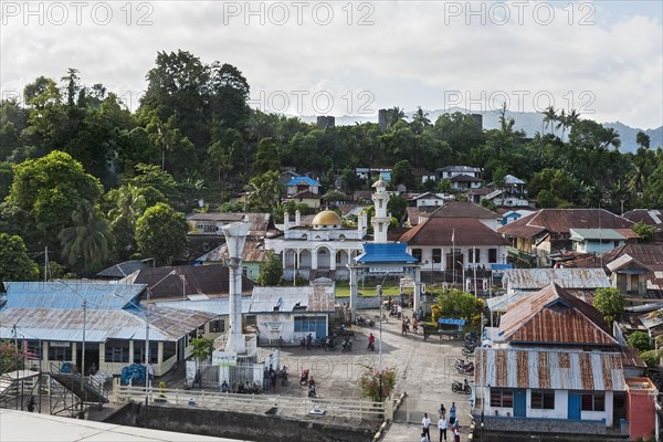 Bandaneira with mosque and Fort Belgica