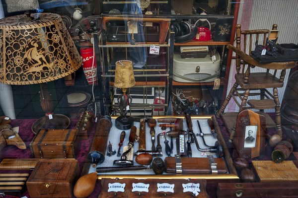 Window-display of an antique or junk shop