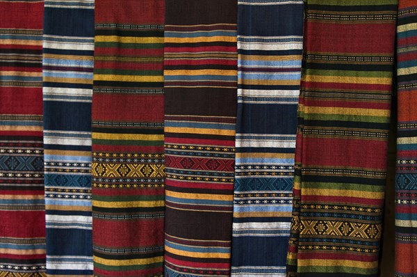 Traditional Thai shawls hanging