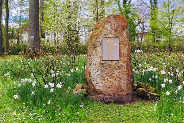 Memorial stone for the poet Friedrich Holderlin