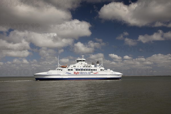 Car ferry from the island of Romo in Denmark to List on the island of Sylt