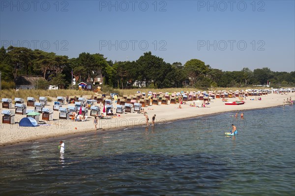 Beach chairs on the beach in Niendorf