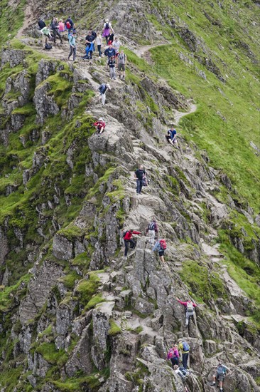 People walking on Striding Edge