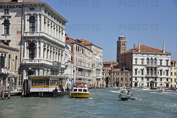 Palaces and boat stop on Grand Canal