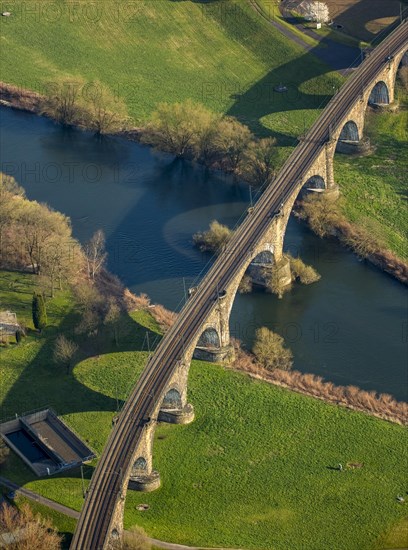 Railway viaduct over the Ruhrauen river in Bommern