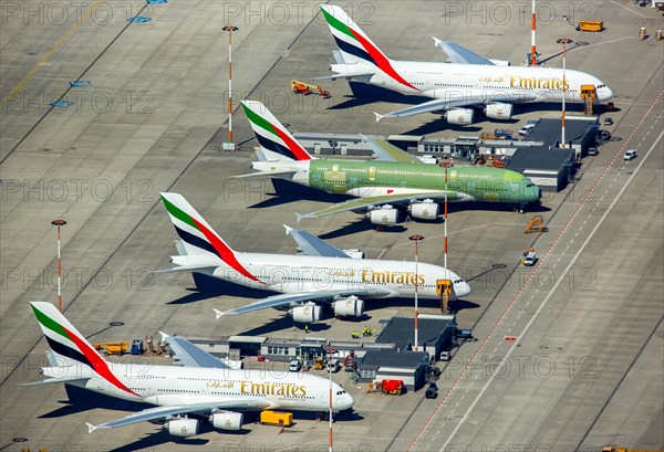 Airbus A380 for Emirates before completion on the tarmac