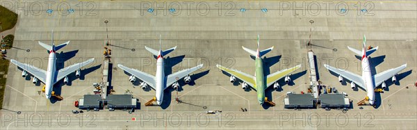 Airbus A380 for Emirates before completion on the tarmac