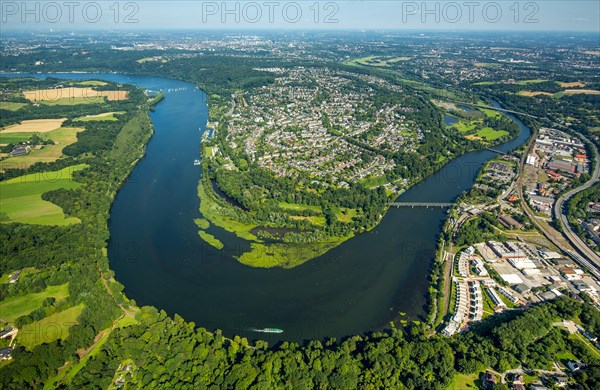 Heisingen Peninsula on Lake Baldeney with Ruhrbogen riverbend