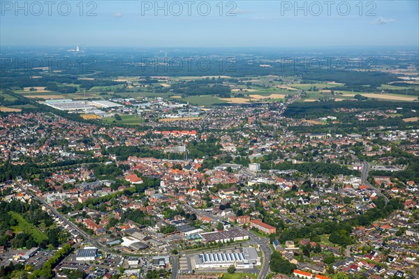 View from the south-east to the city center of Werne