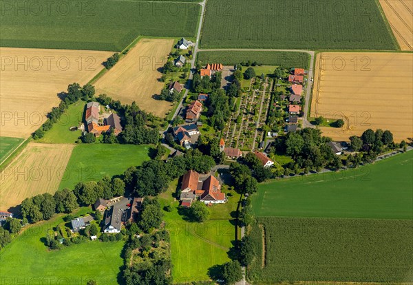 Townscape with cemetery and church
