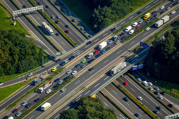 Traffic jam on A43 and A40 bridge