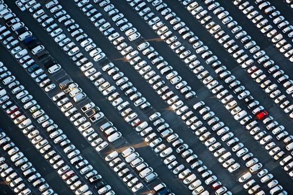 Large parking lot for new cars