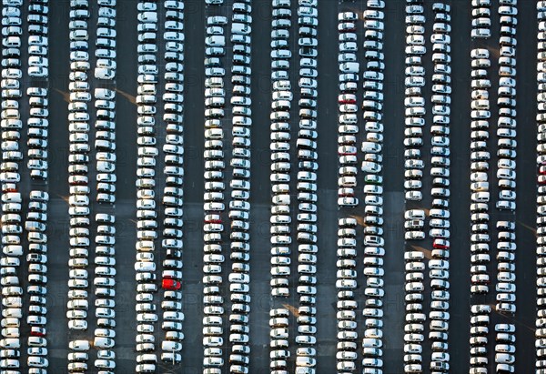 Large parking lot for new cars