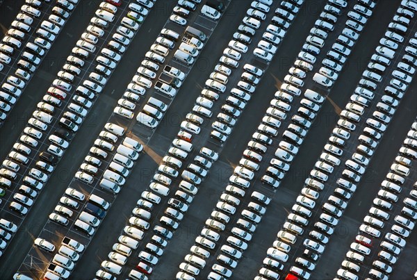 Large parking lot for new cars