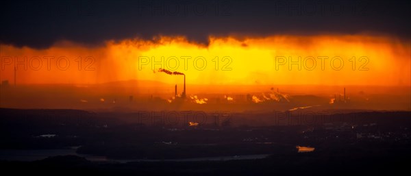 Marl Chemical Park after a rainstorm at sunset
