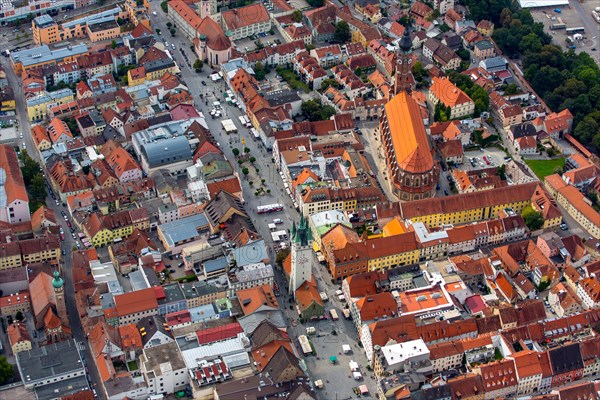 Cityscape with Basilica of St. Jacob and city tower