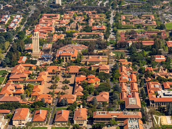 University Campus Stanford University with Hoover Tower