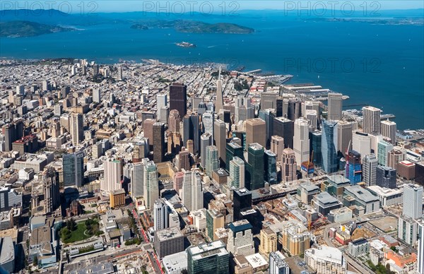 Aerial view of the South of Market district SoMa