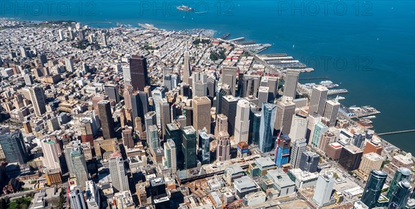 Aerial view of the South of Market district SoMa