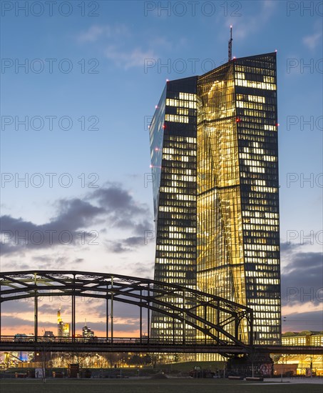 Brightly lit European Central Bank