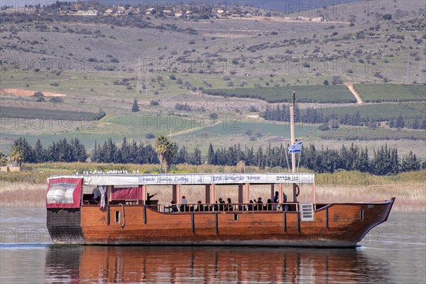 Tourist boat on the Sea of Galilee