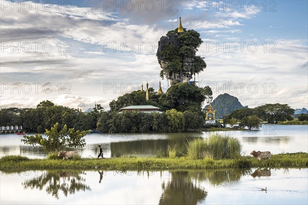 Kyauk Kalap pagoda on a rock