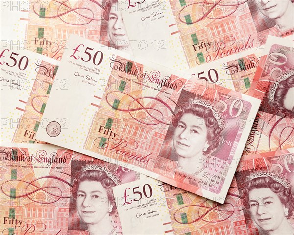 Â£50 British bank notes