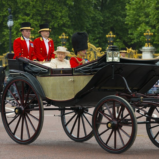 Carriage with Queen Elizabeth II. and Prince Philip